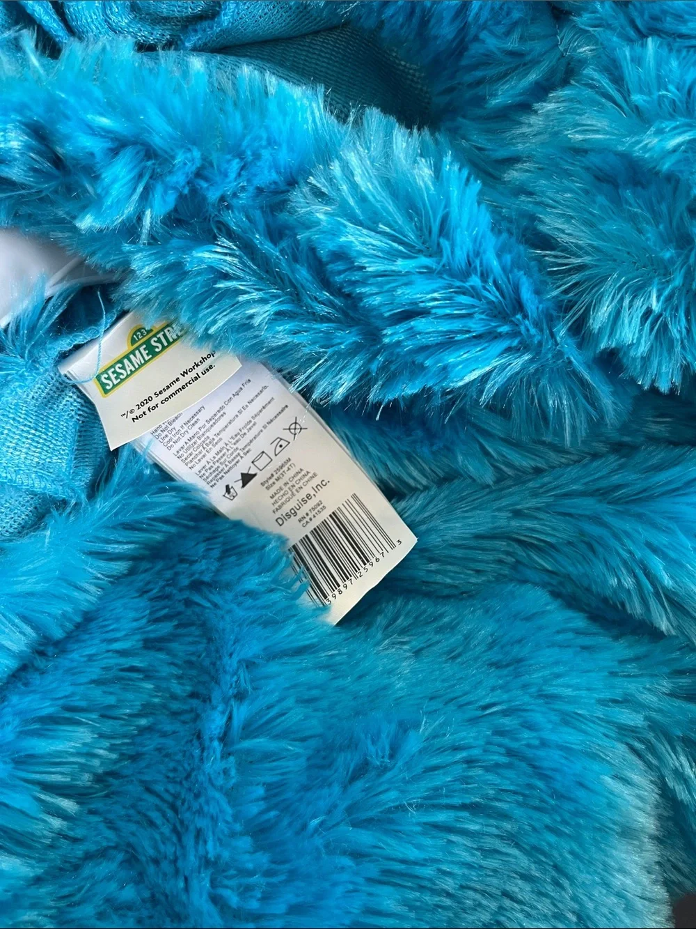 Sesame Street Cookie Monster Bright Turquoise Plush Character Costume